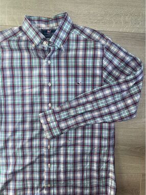 Men's Vineyard Vines plaid slim fit button-down shirt size medium